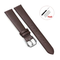 Retro Genuine Leather Ultra - Thin Bracelet Watch Strap - Women's Watchband Wristband - 6mm (Brown)
