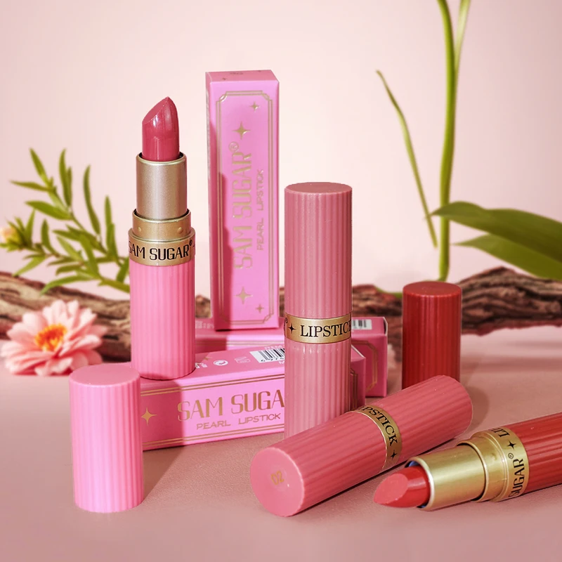 Pearlescent Pink Glitter Velvet Lipstick Metallic Waterproof Long Lasting...