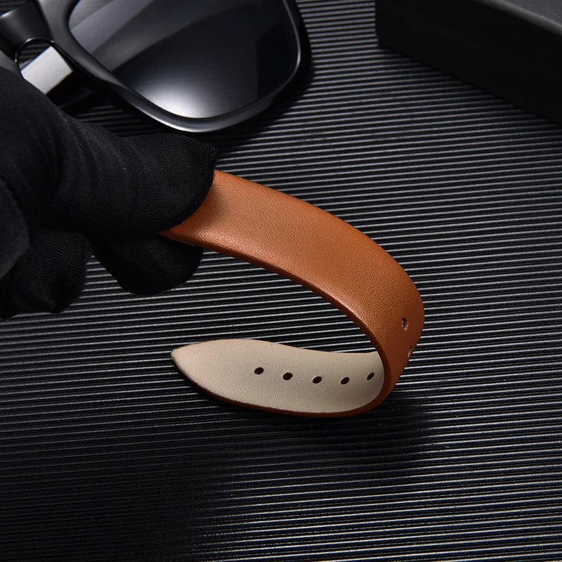 Premium Calfskin Leather Waterproof Watch Strap - Ultra Thin, Soft, Green Blue Bracelet