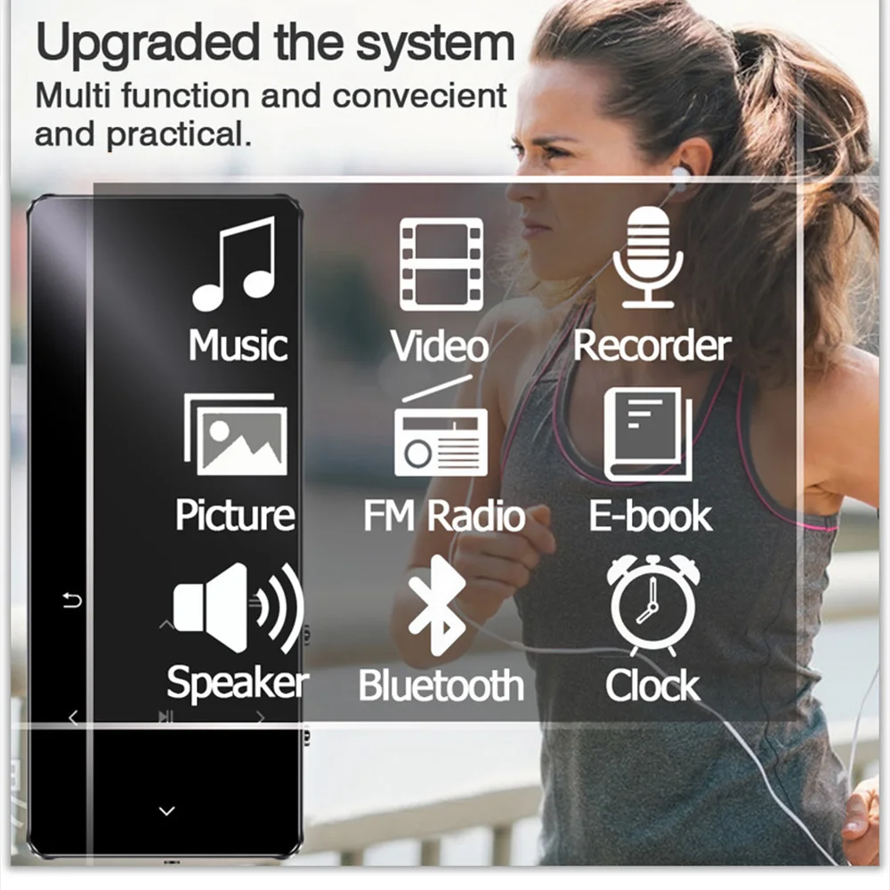 ̴ MP3 ÷̾  Ŀ ġ Ű , 4GB HiFi ݼ ޴  FM ڴ, ũ  De Musica