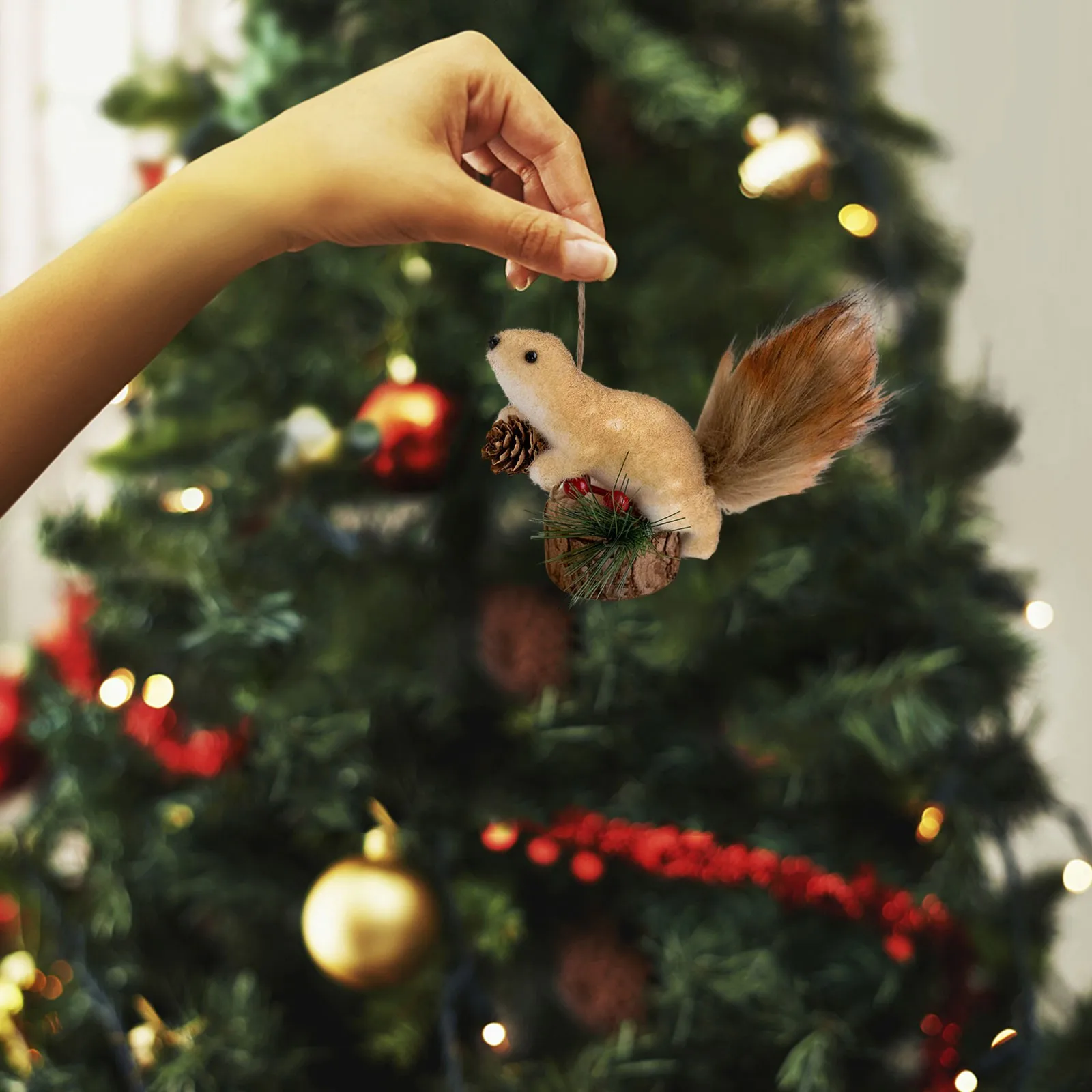 Christmas Stuffed Squirrels Bulk 5 Inch Small Plush Squirrels Toys Christmas Tree Ornaments Gifts Birthday Party Favors 3