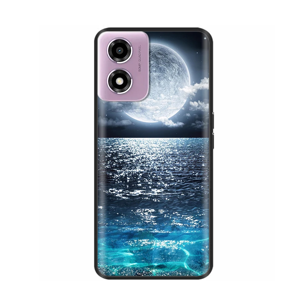 Motorola Moto E14 Soft TPU Silicone Protective Back Cover with Printed Design