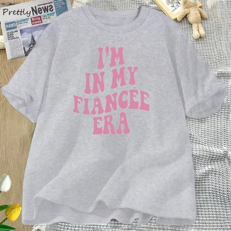 나는 약혼기 시절이다 티셔츠 여성 레트로 예비 신부 티셔츠 그루비 처녀 파티 티셔츠 신부 티셔츠 여성 의류