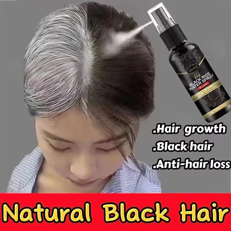 Copertura del siero per il trattamento dei capelli bianchi grigi Capelli bianchi al spray riparatore del colore naturale nero Anti perdita dei capelli Ripristina la salute