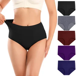 POKARLA Women's Cotton Panties High Waist Postpartum C String Briefs Ladies Soft Tummy Control Underwear Large Size Underpants
