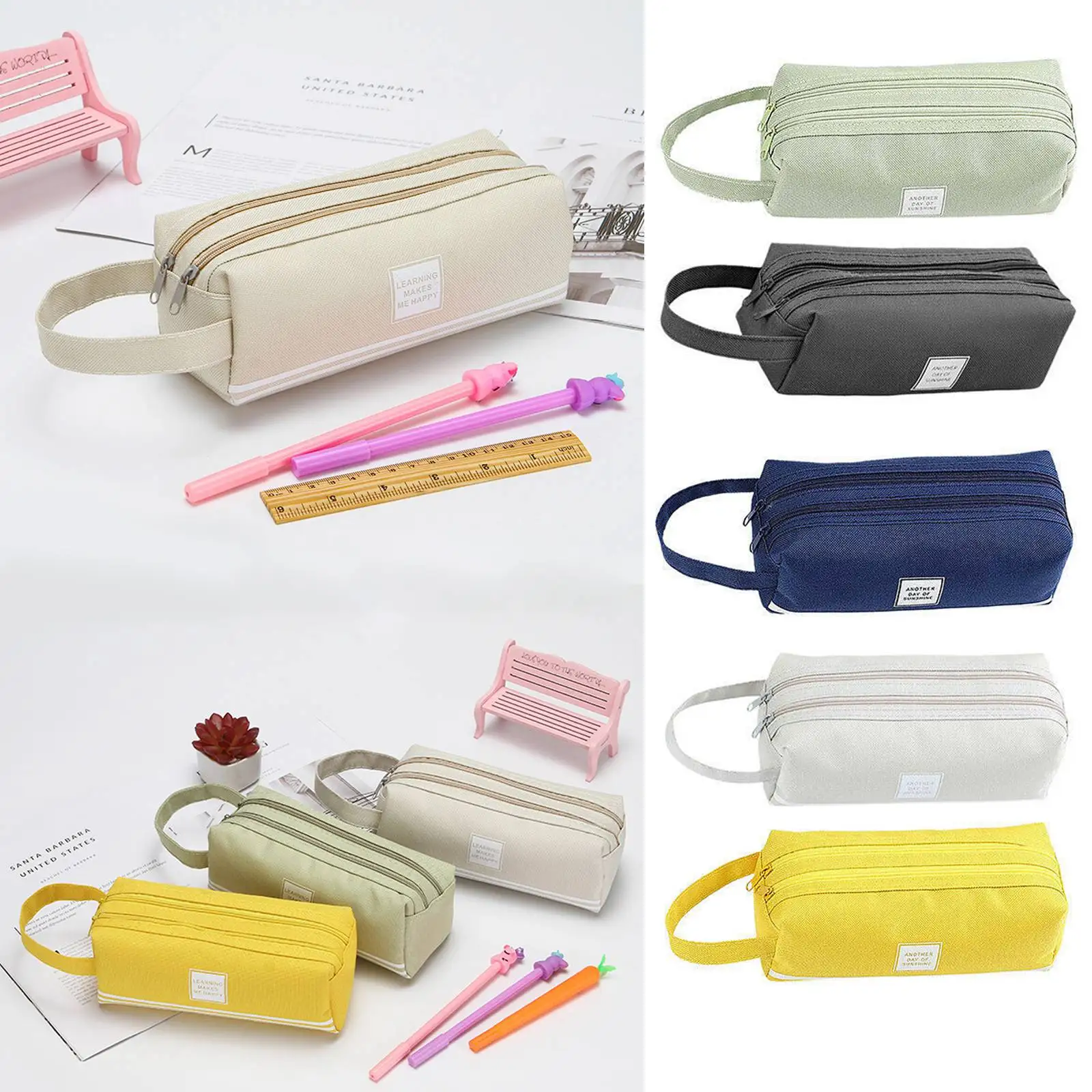 Buy Wholesale China New Design Student Stationery Felt Pen Bag Double-layer Cheap  Pencil Case Canvas Pencil Case For Study & Pencil Cases at USD 1.7