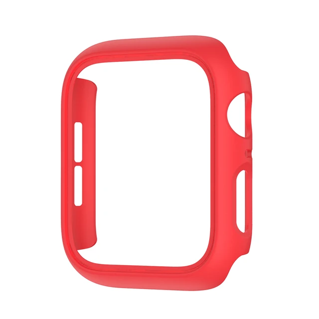 Cover for Apple Watch Case 45mm 41mm 44mm 40mm 42mm 38mm Accessories PC Protector bumper iWatch for Iwatch Series 7 SE 6 5 4 3 2 Red
