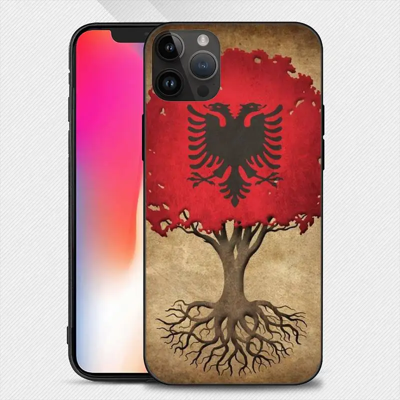 Albania flag Phone Case For iphone 14 13 12 11 15Pro Max Mini X 7 8 Soft Case