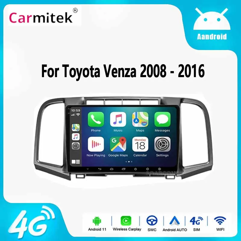 

Android 13 For Toyota Venza 2008 - 2016 Car Radio Multimedia Video Player Auto Stereo Navigation GPS 4G BT Head Unit Touchscreen