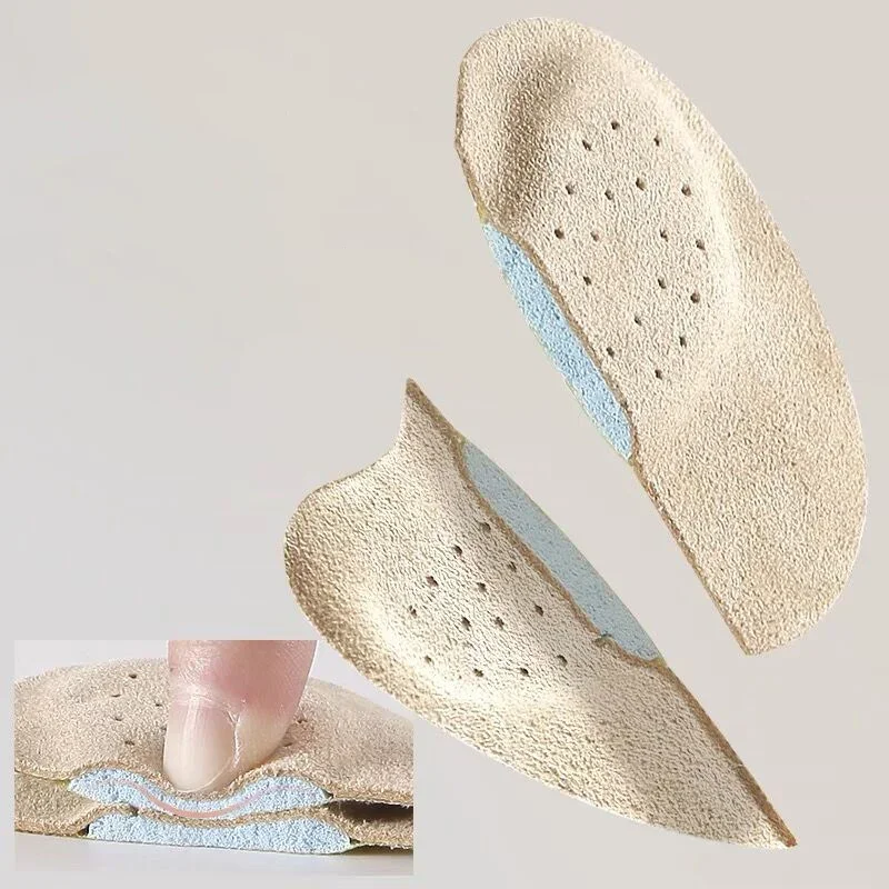Leather Forefoot Pads Women High Heels Anti-slip Foot Care Shoe Pads Stickers Pain Relief Insert Insoles Toe Cushions 2pcs