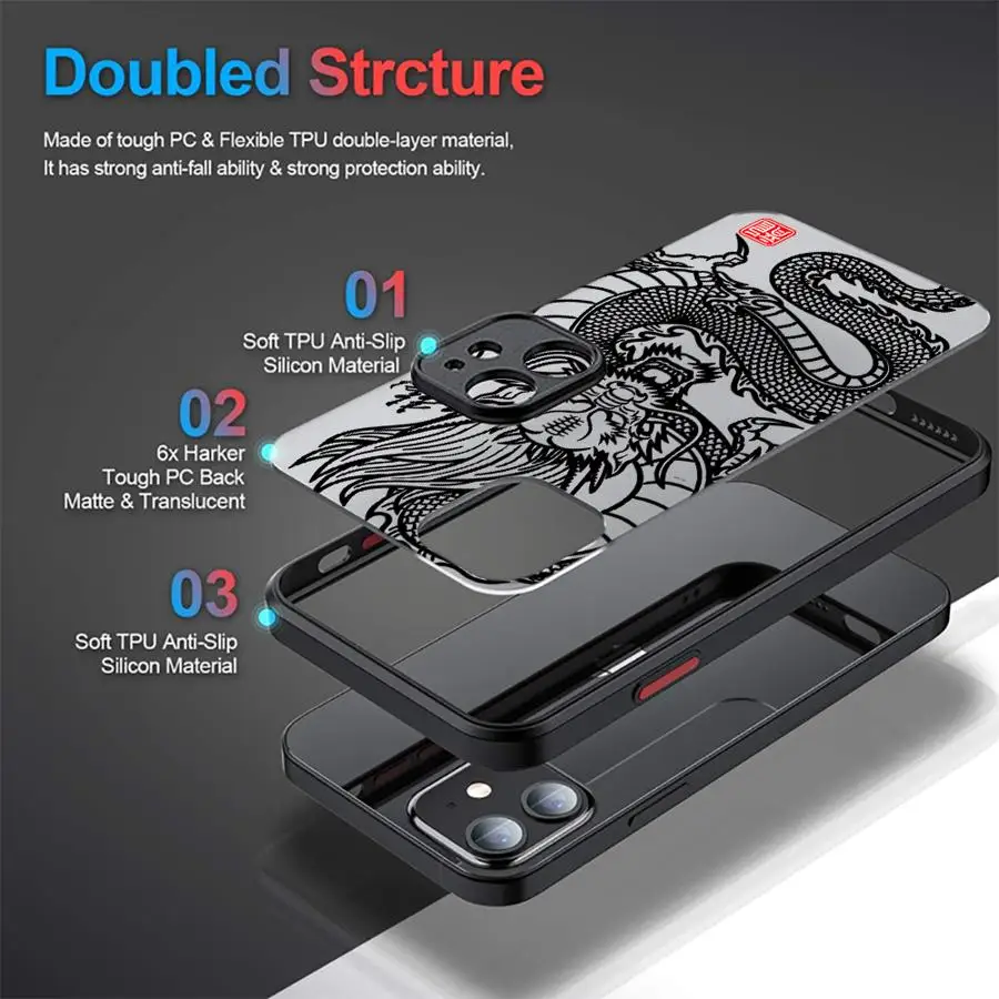 Matte Soft Cover Phone Case with Cool Fashion Dragon Design