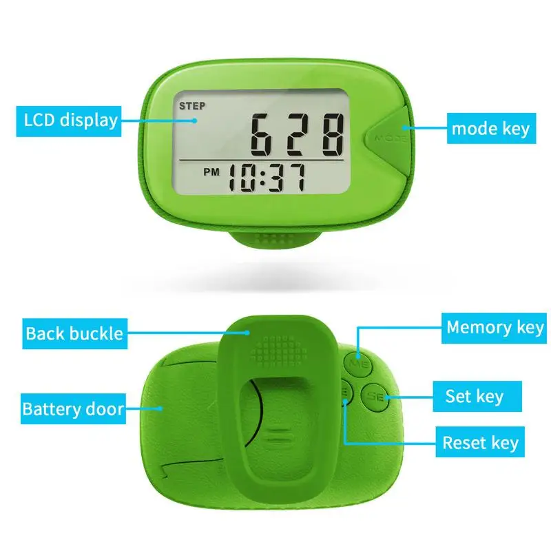 Pedometer For Walking Step Counter With Display And Clip Portable Pedometer With Clip Accurate Step Counter Calorie