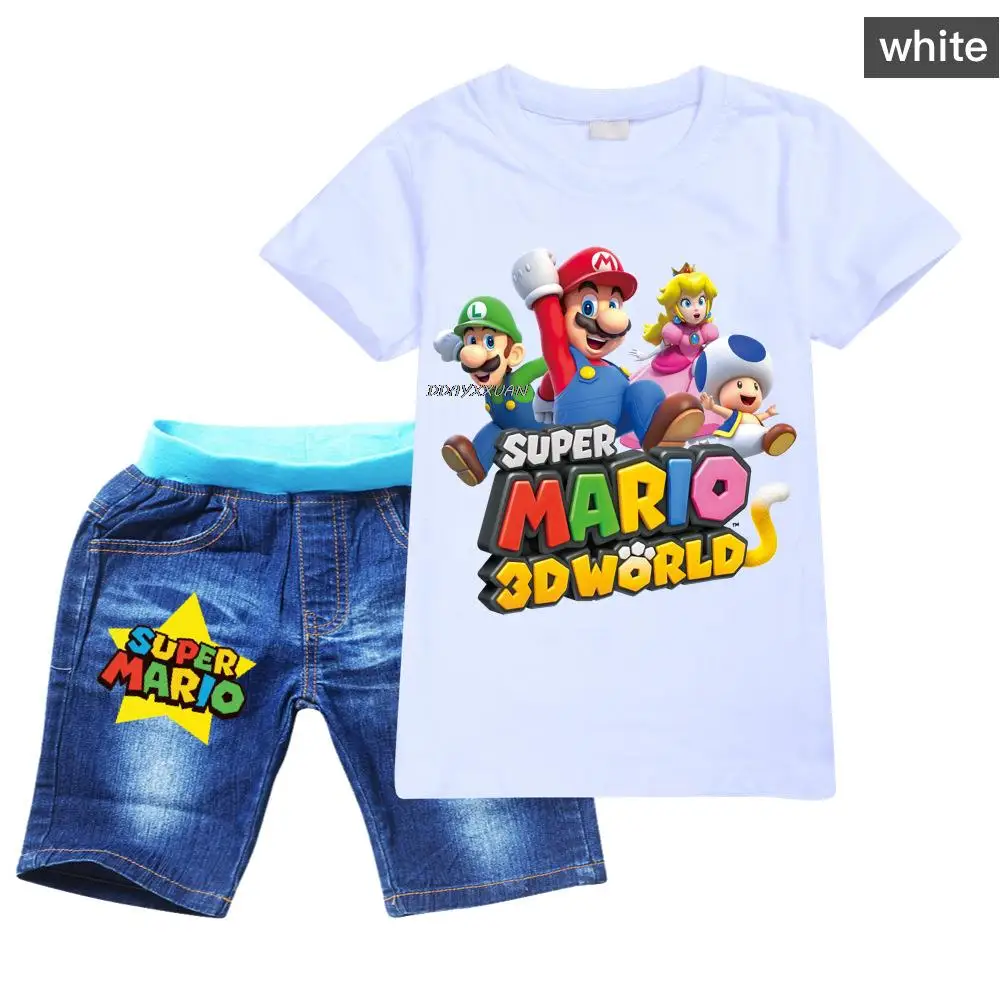 Children's Sets Clothing Super Mario Bros Tshirt Kids T shirt Baby Boys