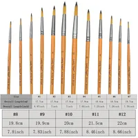 12pcs Professional Artist Painting Brush Oil Painting Watercolor Brush Set For Oil, Acrylic, Canvas, Gouache,Includes Fine Detai 2