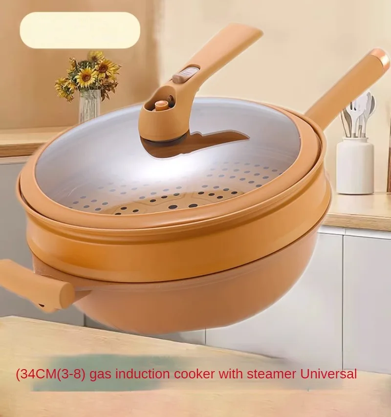 Maifanshi Non Stick Frying Pan, Flat Bottomed Household Non Oil Smoke Micro Pressure Frying Pan, Induction Cooker, Gas Stove 4