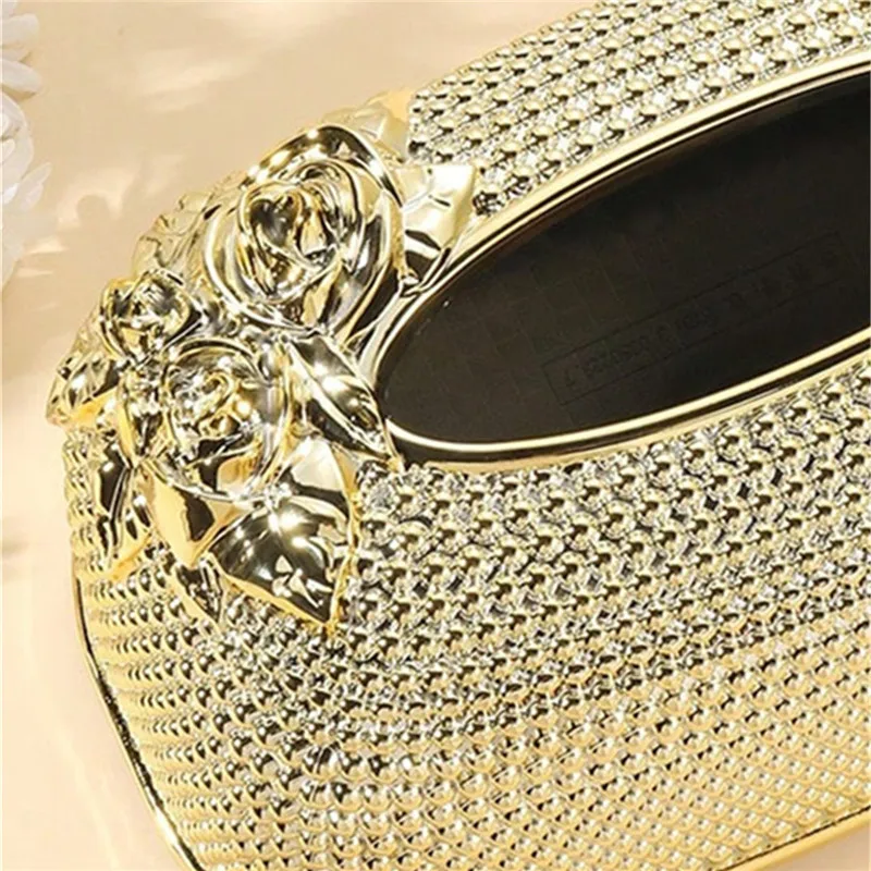 1Pcs high-end gold tissue box, napkin storage box, suitable for kitchens, restaurants, bathrooms, and desks 6