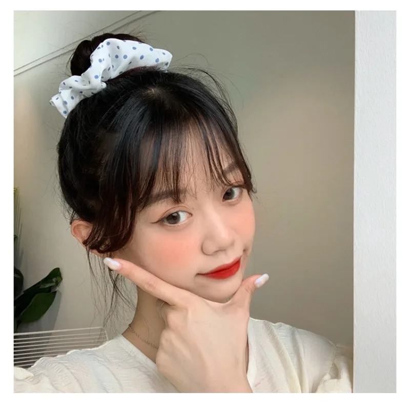 대장 머리띠 여성 한국어 버전 학생 신선한 머리띠 간단한 체크 무늬 롤빵 머리띠 포니 테일 머리띠