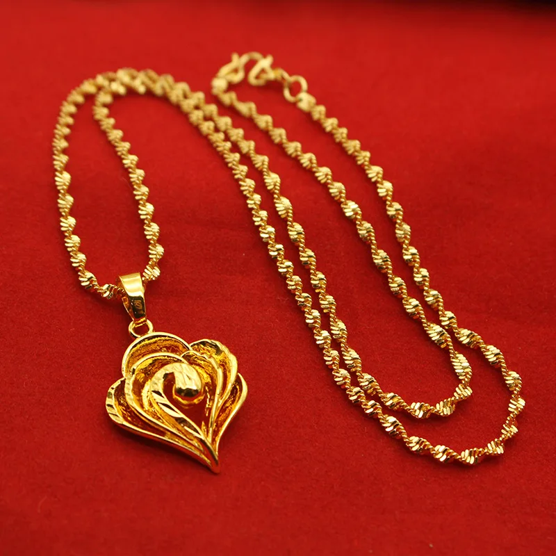 18k Gold Short Chain Collarbone Pendant Necklace For Women Party Gift pendant necklace,gold necklace