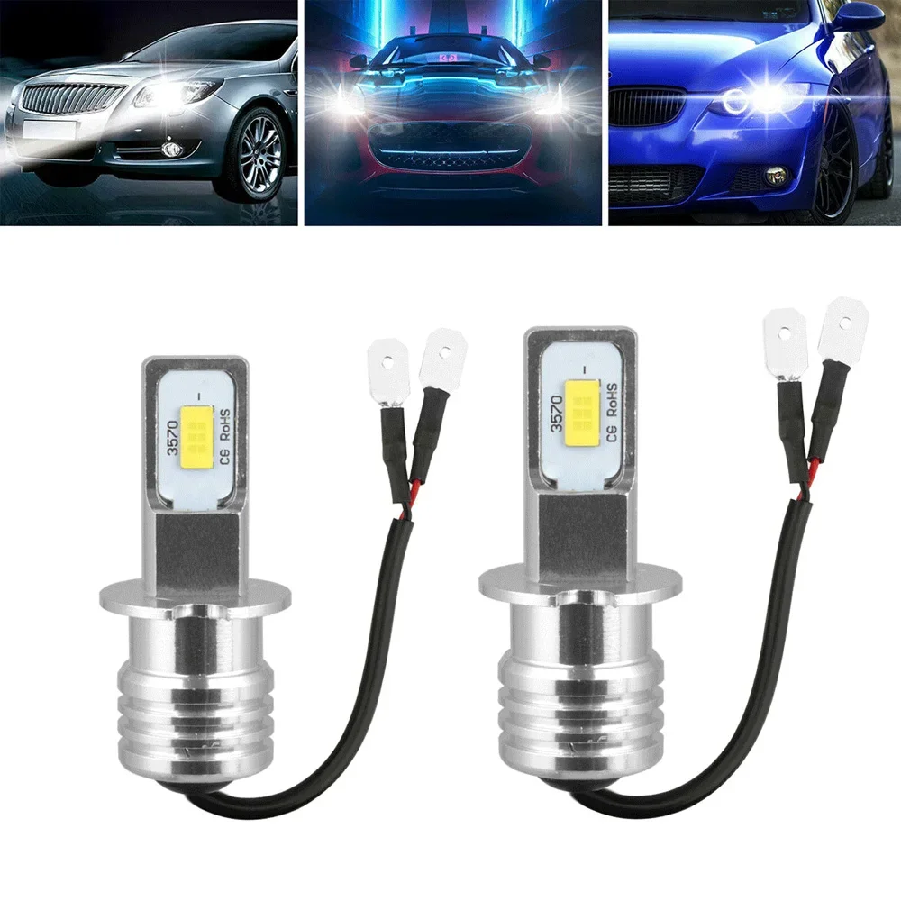 

2x H3 Super White CREE LED Headlight Kit 100W 10000LM Fog Driving DRL Bulb 6000K Auto Driving Canbus Car Lights