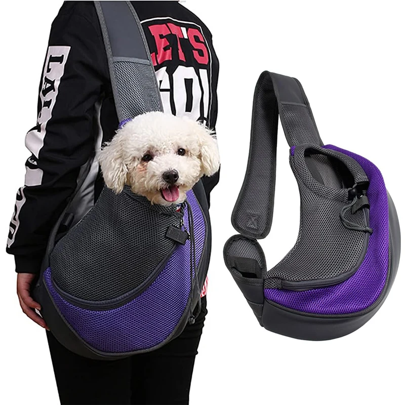 Pet Carrier Bag Pet Puppy Carrier Outing Travel Mesh Breathable Shoulder Bag Large Space Front Bag Walking Cat