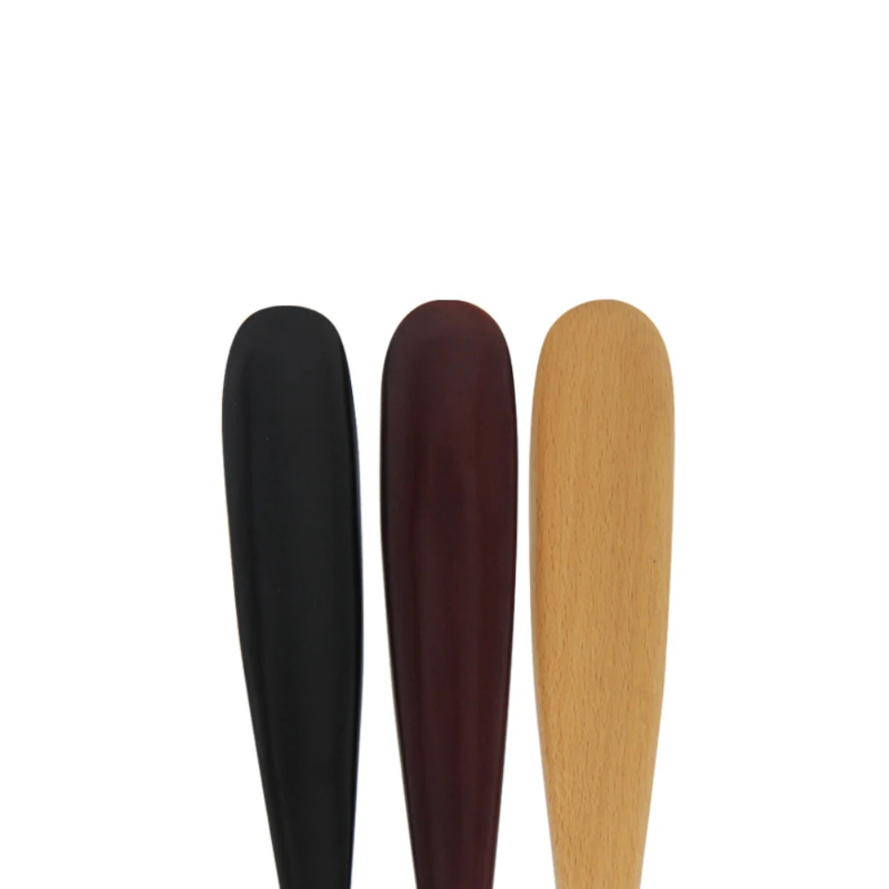 1pc Solid Wood Shoehorn Long Handle Sapato Chifre Profissional Unisex Portátil Handle Shoe Lifter Extrator Acessórios