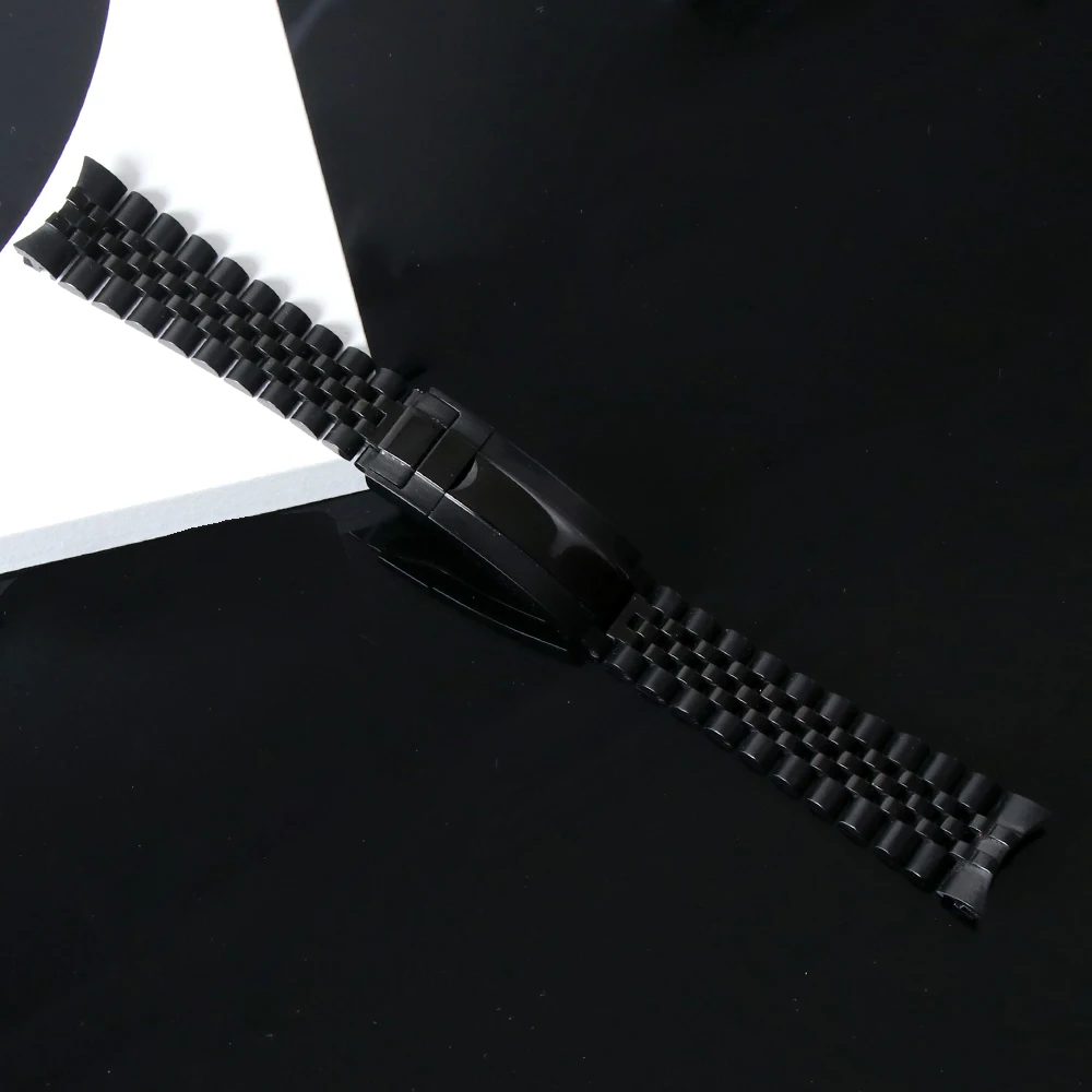 Premium 20mm 904L Stainless Steel Watch Strap with Glide Lock Buckle - Silver Jubilee Bracelet Design