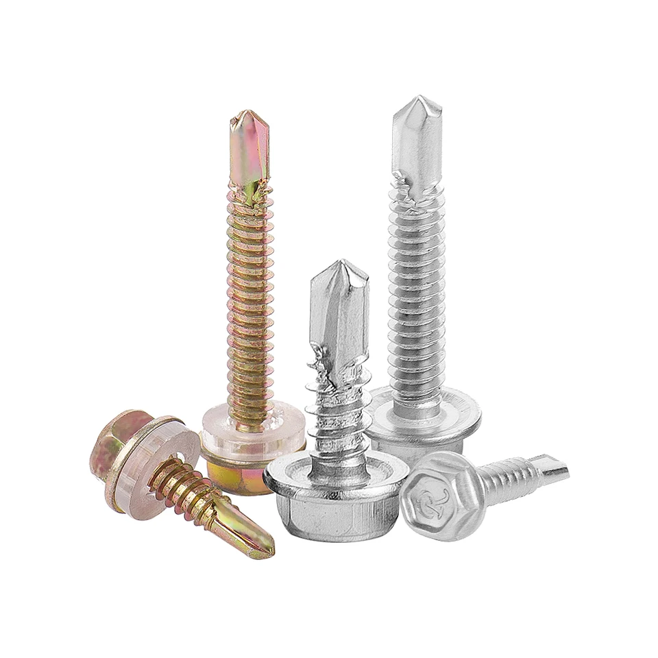 50 PCS #12 X 3/4" Pan Head Self Drilling Screws - 410 Stainless Steel Phillips Sheet Metal Screws