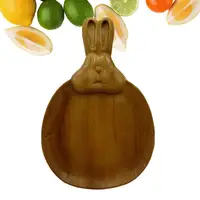 Easter Wooden Serving Tray Bunny Shaped Snack Platters Easter Wooden Serving Charcuterie Boards Spring Decorative Snack Cheese 1