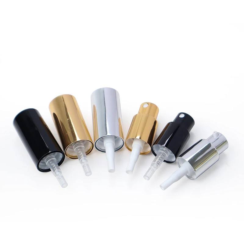 병 뚜껑 실버 블랙 알루미늄 뚜껑 미스트 스프레이 펌프 헤드 커버 18Ml, 유리 병 목 적용 가능한 향수병 분무기, 50 개
