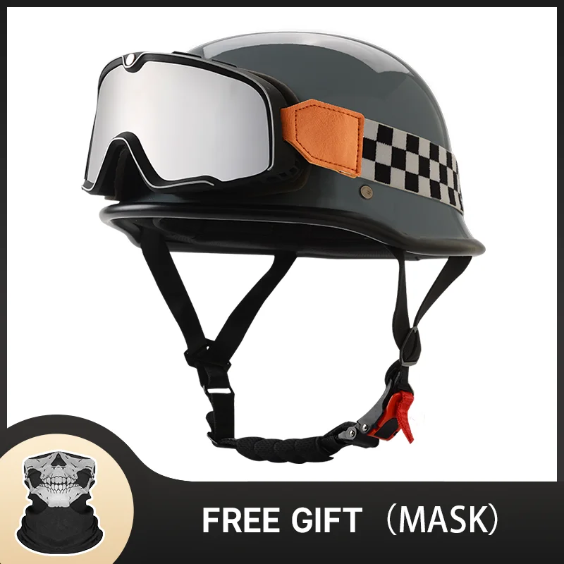 Casco Motore Retrò Casco Moto Scooter Vintage Mezza Faccia Biker Moto Crash Casco Casco Moto
