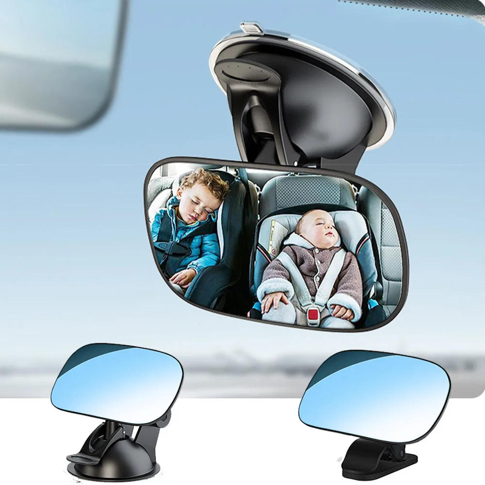 

Car Rearview Mirror Wide View Safety Mirror For Windshield Infant Car Seats Clear Reflection 360-Degree Rotatable Adjustable