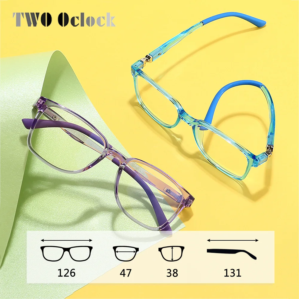 Flexible Kids Eyeglass Frames Transparent Rectangle Candy Color Child Boy Prescription Medical Myopia Frame 0 Diopter Anti Blue anti blue light glasses kids glasses optical spectacle frames