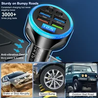 UYUXIO adaptateur de chargeur de voiture USB C multiport avec affichage de tension PD 30W charge ultra rapide 6 en 1 pour MacBook iPhone Samsung 5