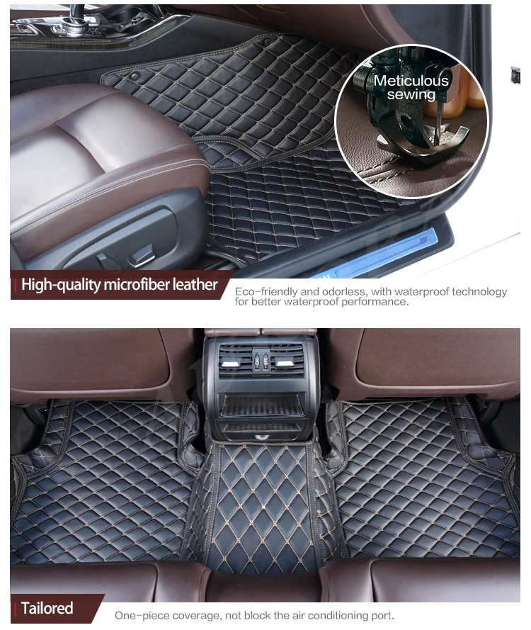 3D 맞춤형 방수 가죽 자동차 바닥 매트, 미쓰비시 100%, 모든 모델 Asx Outlander Lancer 10 Pajero 스포츠 자동차 액세서리