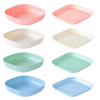 Wheat Straw Plate Lightweight Plastics Plate  Fruits Plate Reusable Tableware for Kids Toddlers Adults Multi-color 1