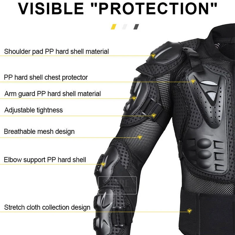 Motorcycle Anti-fall Armor Suit Off-road Rider Protective Gear Motocross Riding Kneepads Elbow Chest Protector Neck Guard Suit