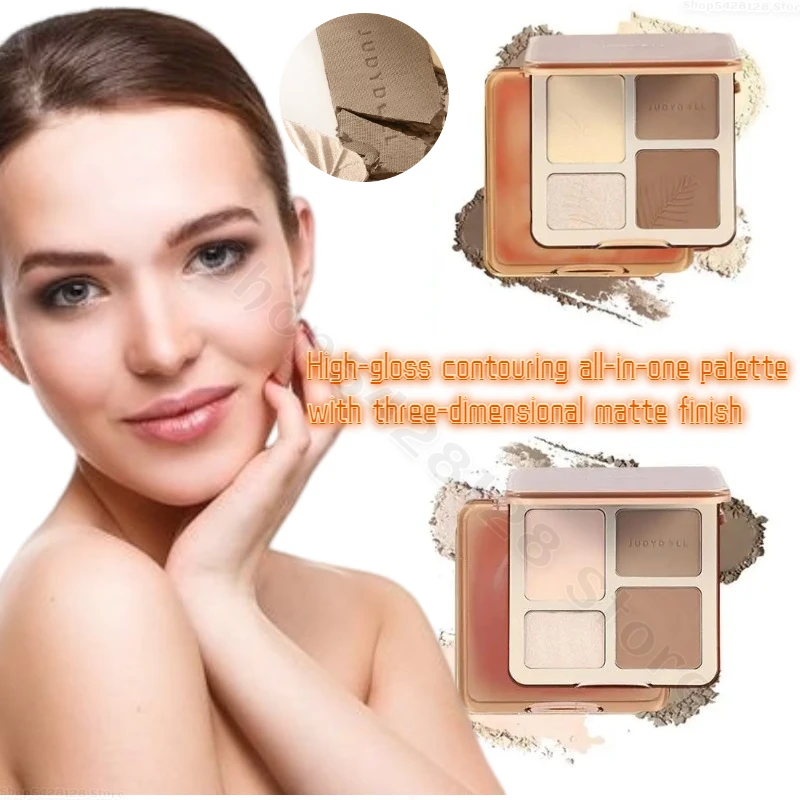 

Judydoll Facial Highlighter Makeup Palette Face Matte Powder Glow Shimmer Shadow 3D Lasting Contour Cosmetics Nose Brighten