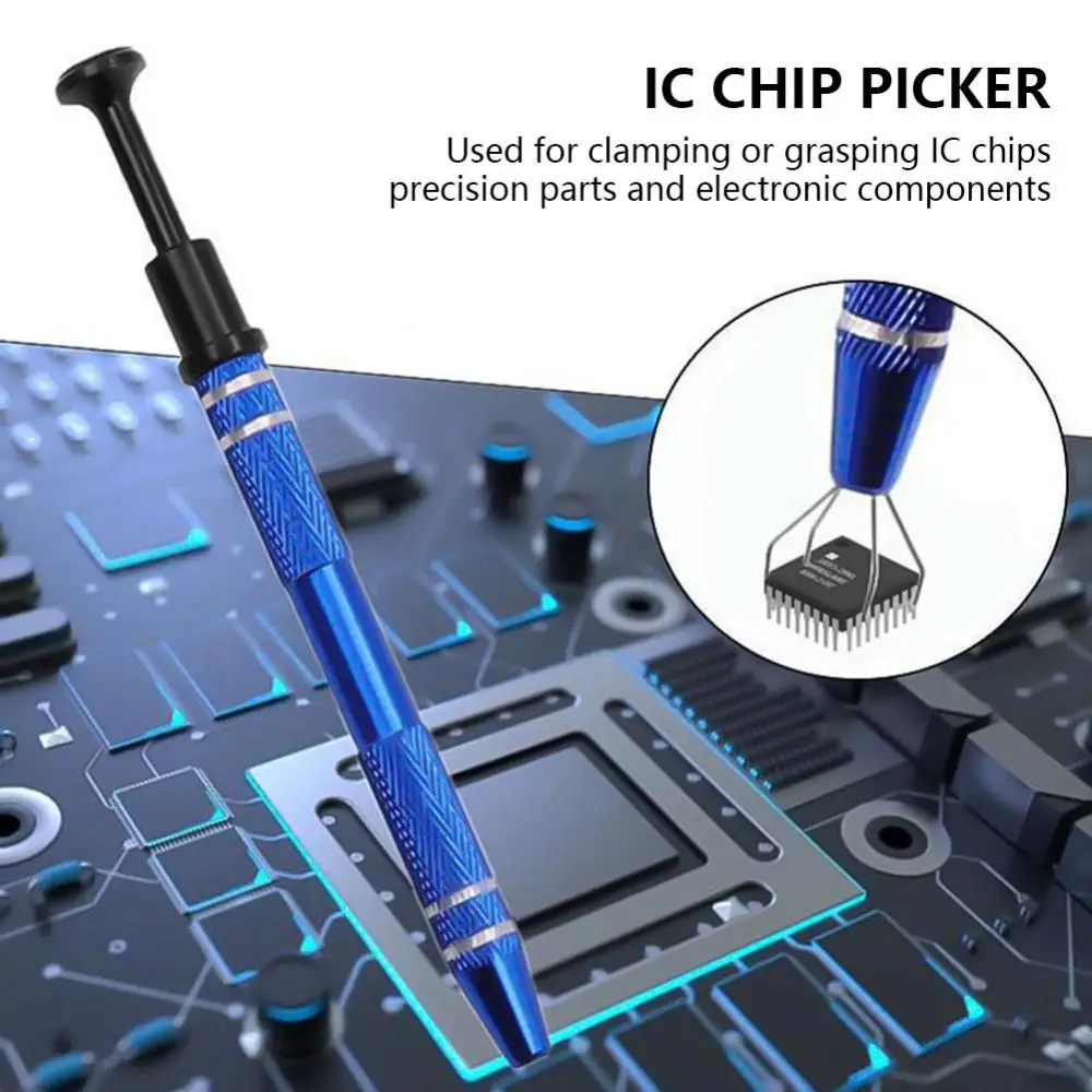  4 Claws Tweezers IC Extractor Electronic Component Spring Picking Pen Chip Screws Grab Mobile Phone Motherboard Repair Hand Tool 