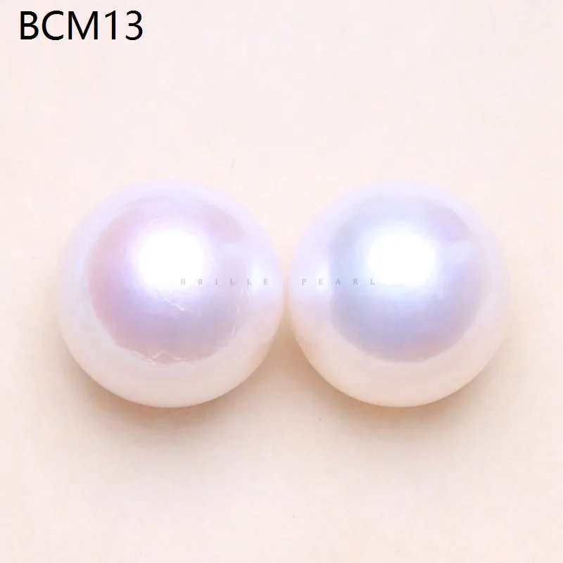 BaroqueOnly 내추럴 에디슨 진주 비즈 쌍, AAAA 등급, 흰색 DIY 반지 펜던트 귀걸이 스터드, BCM, 10-11mm