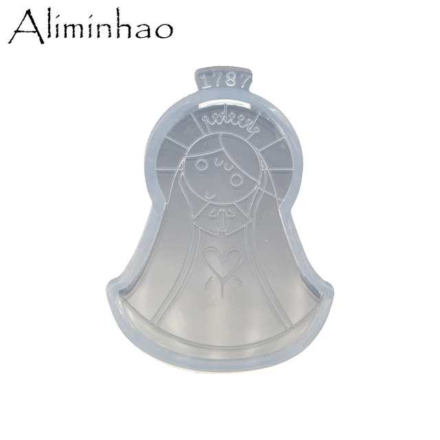 Dy1787 Fényes Virgen Lány Gyanta Kulcstartó Formák Diy Szilikon Epoxi Penész Ehető Cukorkapolim Polimer Agyag Csokoládé Fondant Sütemény - Image 3