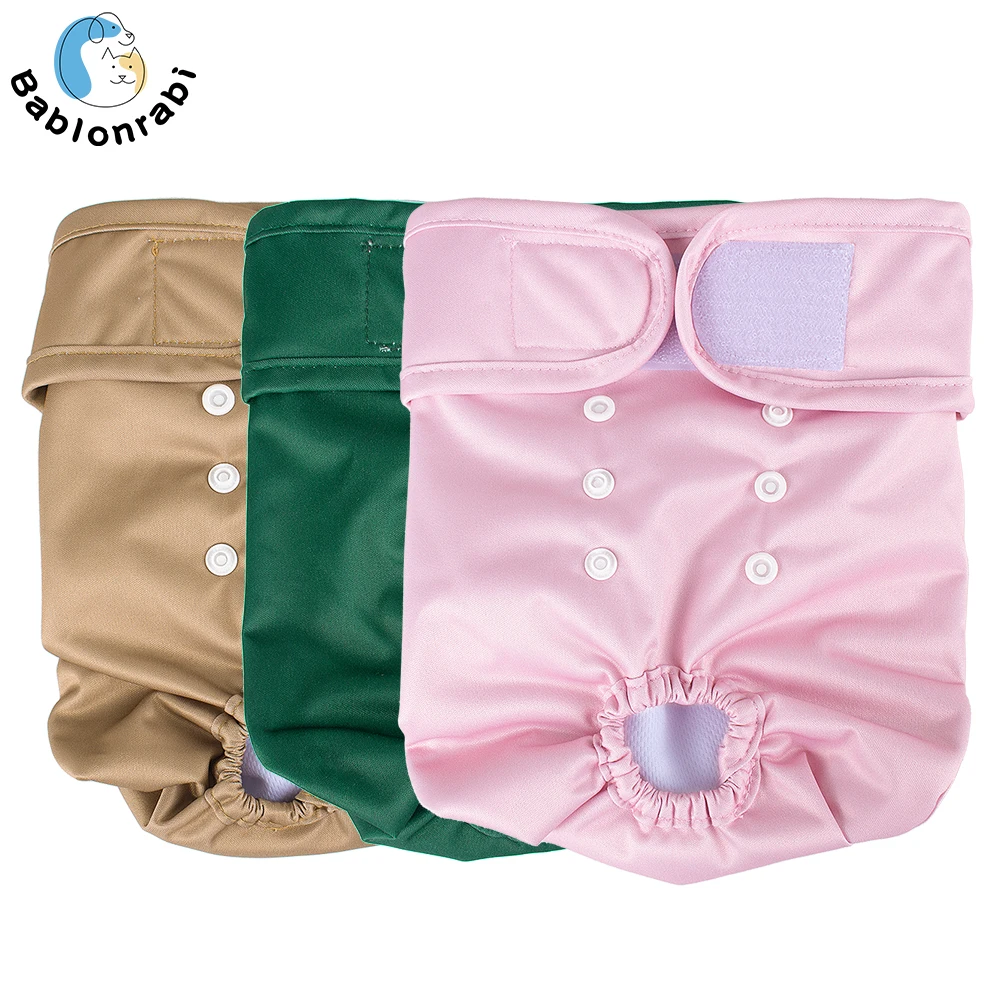 1PC Reusable Female Dog Diapers Washable Female Dog Physiology Pants Breathable Pants with Snaps on the Belly for Pet Diapers