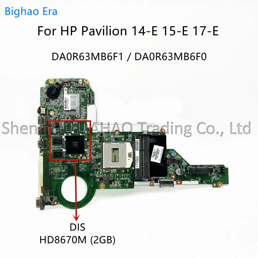 Motehrboard Da0r63mb6f0 Da0r63mb6f1 para para hp 14-e 15-e 17-e Laptop com Hm86 Hd8670m 2gb-gpu 713256001 713255-001 713256501
