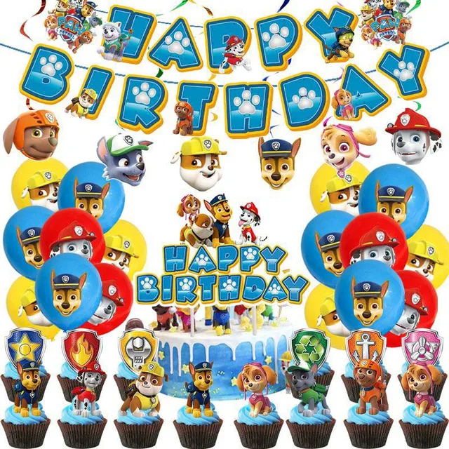 PAW Patrol – décoration de fête d'anniversaire, ensemble de ballons, vaisselle jetable, fournitures pour événements pour enfants, bannière, cadeau d'arrière-plan, nouvelle Version 4