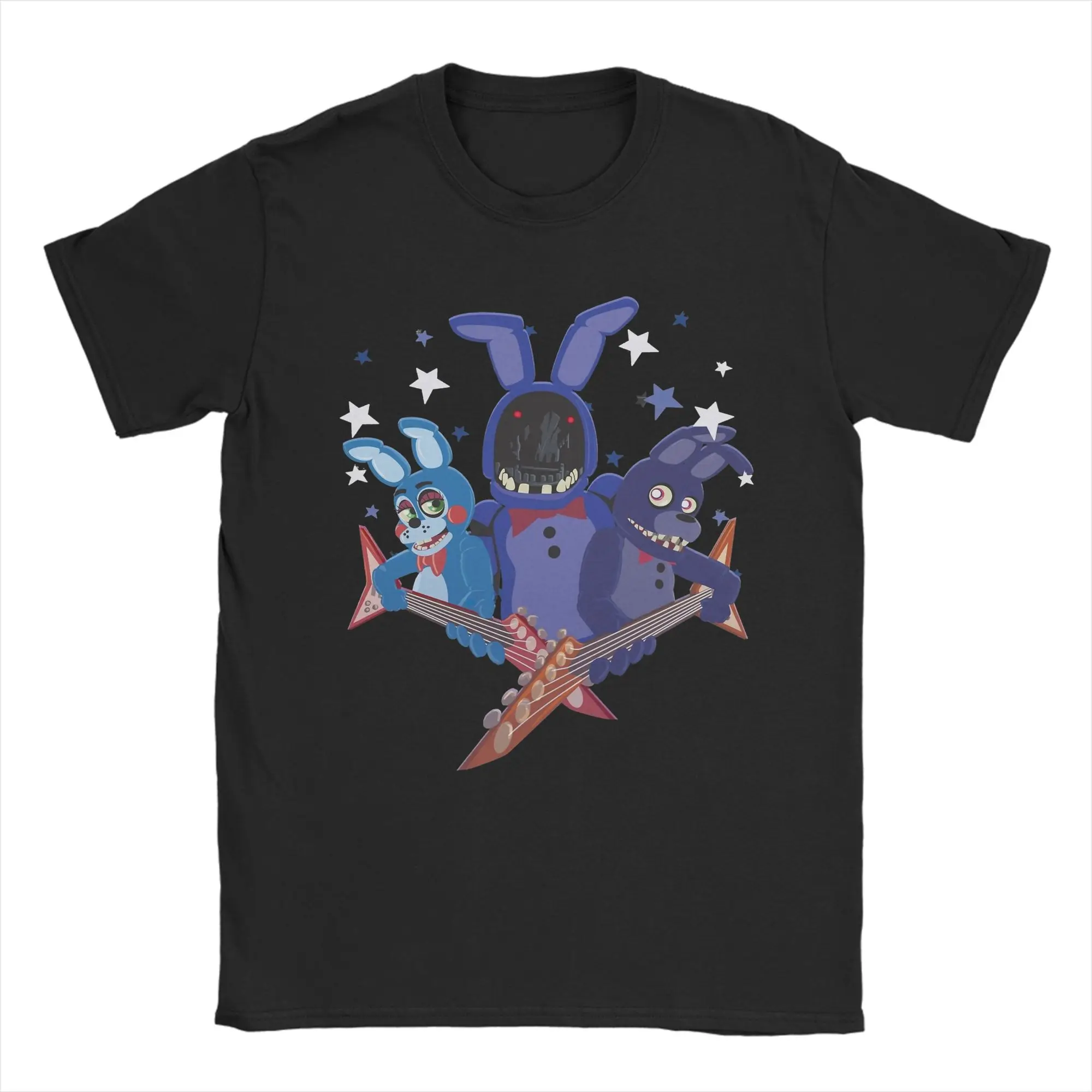 Men's Pure Cotton FNAF Freddy's Humor Crewneck T-Shirt - Short Sleeve Plus Size Top