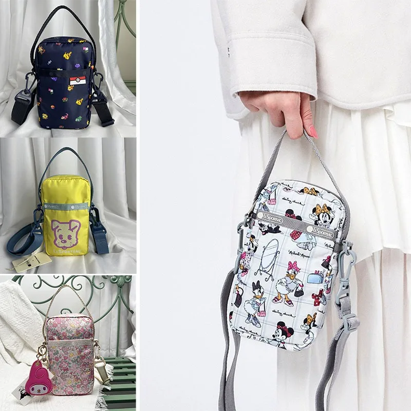 

Lesportsac New Cartoon Print Handheld Cross Shoulder Small Shoulder Tote Vertical Edition Mobile Cloth Bag Valentine's Day Gift