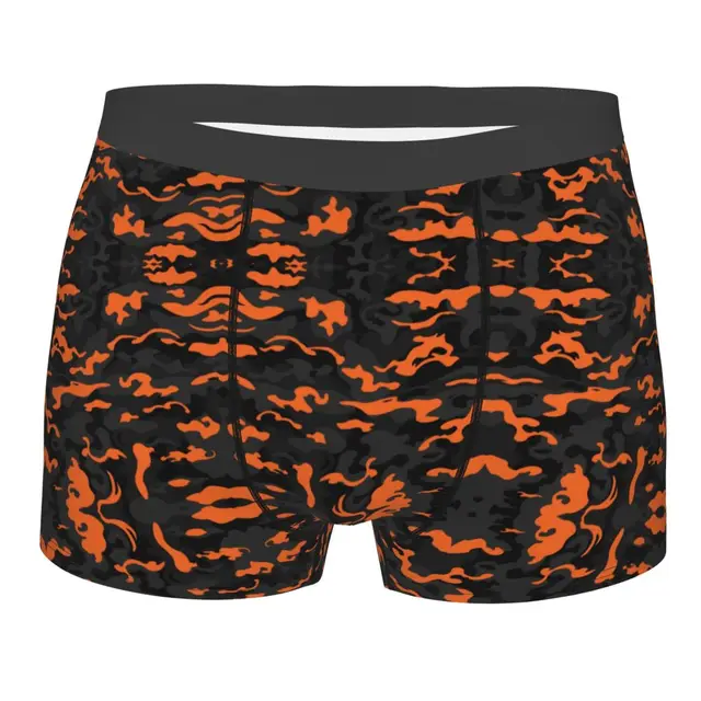 Custom Male Fashion Camo Style Black Orange Camouflage Men's