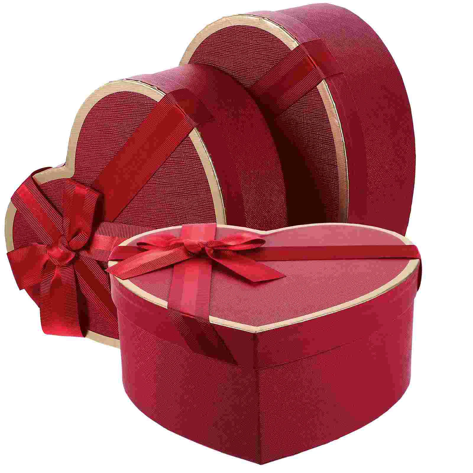 3 Pcs Gift Box Floral Boxes Wrapping Gifts Heart Strawberries Packaging Cardboard