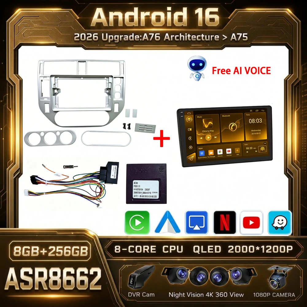 Autoradio GPS Android 16 per Ford Kuga MK1 2008-2012, Multimedia, Carplay, Navigazione, Unità Principale Stereo con Touch Screen, Senza Lettore DVD 2din