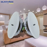 Home Sound System 8 Inch Bluetooth Framless Active 20W Ceiling Speaker Built-in Class D Amplifier ABS Material for Apartments 1
