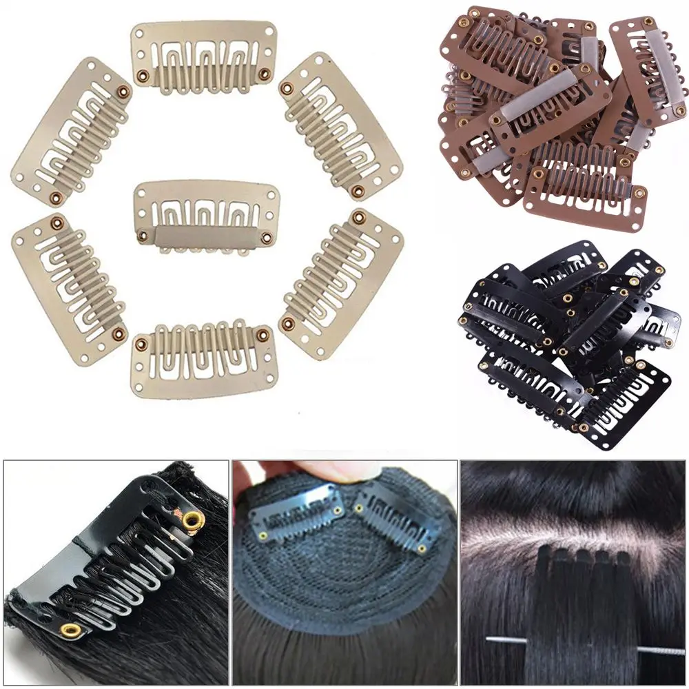 

Sturdy For Hair Extension With Rubber U Shape Wig Clips Hair Snap Clips Weave Toupee Clips Hair Extension Clips